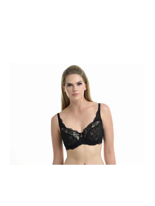 Miss Rosy Triangle Triangle Bra without Padding Black