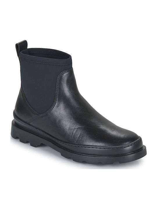 Brutus Leather Women's Chelsea Boots with Medium Heel Black