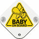 Koupakoupa Σήμα Baby on Board με Βεντούζα Κίτρινο