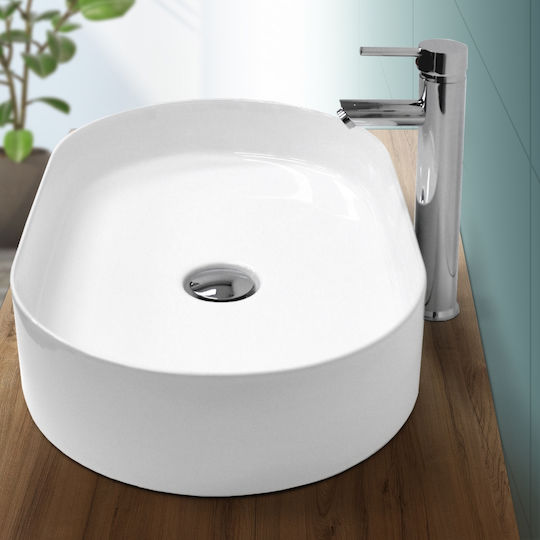 ECD Germany Countertop Sink Ceramic 60.5x38x12.5cm White