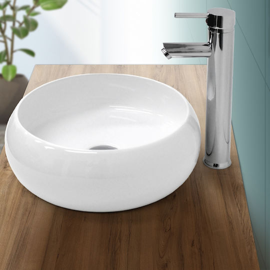ECD Germany Deasupra Blatului Chiuvetă Ceramică 35x35x12cm Alb