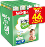 Babylino Tape Diapers Cotton Soft Sensitive No. 4 for 10-15 kgkg 184pcs