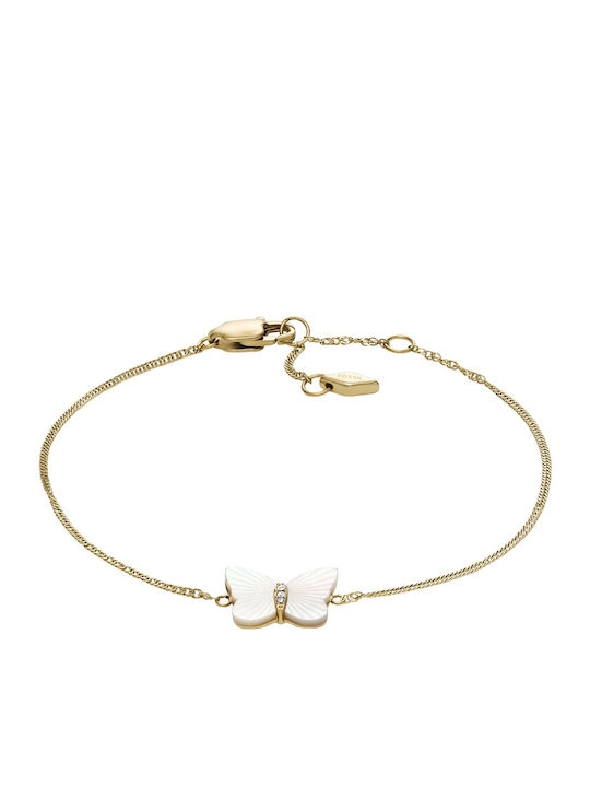 Fossil Women's Bracelet from Stainless Steel Gold Plated 19cm