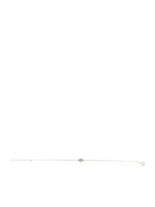 Slevori Women's Bracelet made of Silver Gold Plated with Zircon