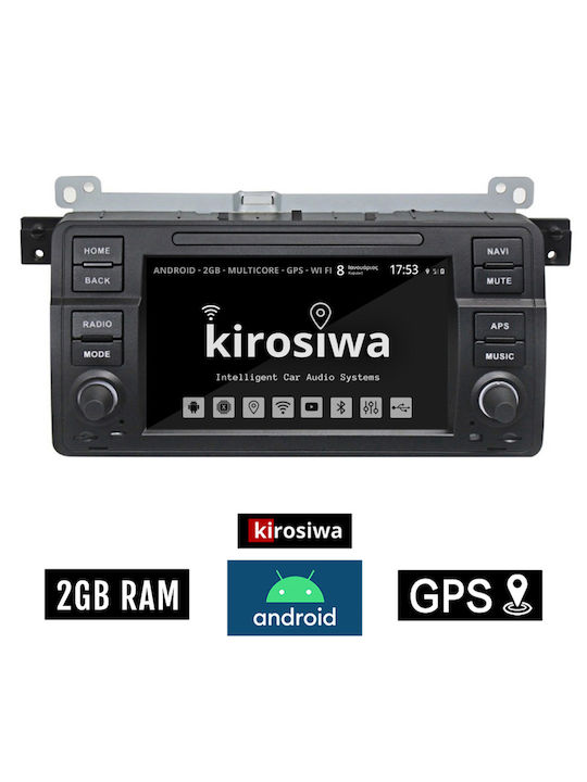 Kirosiwa Car Audio System for BMW Series 3 / E46 / Series 3 (E46) 1998-2005 (Bluetooth/USB/WiFi/GPS/Apple-Carplay/Android-Auto) with Touch Screen 7"