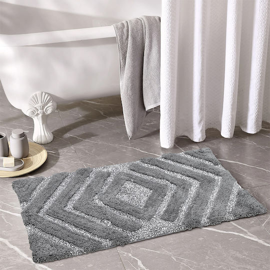 Lino Home Rutschfest Badematte Baumwolle Rechteckig Vengo 2500000763 Grey 60x100cm