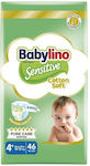 Babylino Tape Diapers Sensitive Cotton Soft Sensitive No. 4+ for 10-15 kgkg 46pcs