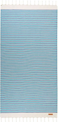 Beach Towel Pareo Blue with Fringes 180x90cm.