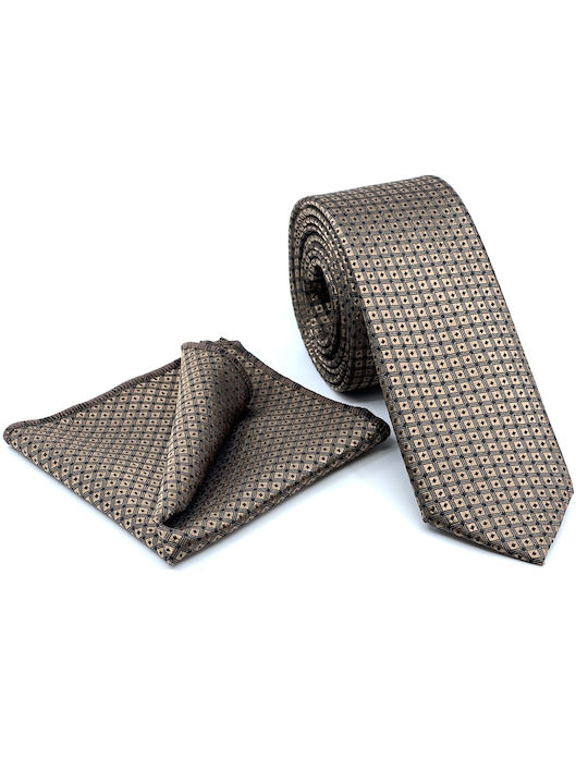 Legend Accessories Men's Tie Set Printed Beige