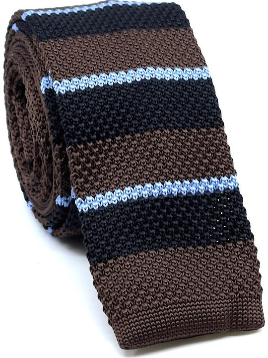 Legend Accessories Men's Tie Knitted Printed Brown