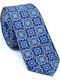 Legend Accessories Ανδρική Γραβάτα Μεταξωτή με Σχέδια σε Μπλε Χρώμα