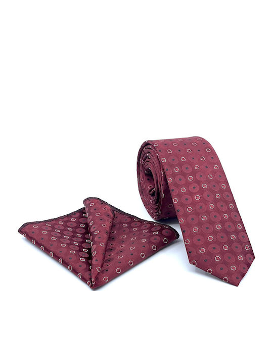 Legend Accessories Men's Tie Set Printed Burgundy