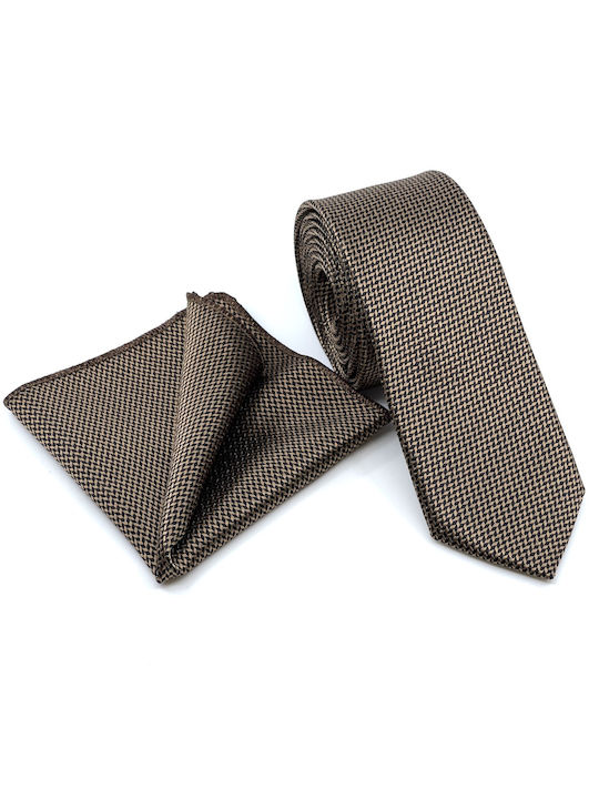 Legend Accessories Men's Tie Set Printed Beige