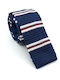 Legend Accessories Ανδρική Γραβάτα Συνθετική Πλεκτή με Σχέδια σε Navy Μπλε Χρώμα