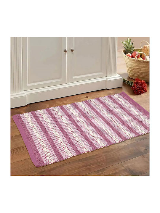 Lino Home Küchenmatte für den Flur mit rutschfestem Unterlage Rosa 65x135εκ.