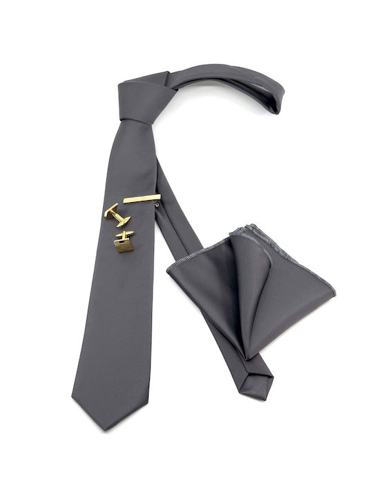 Legend Accessories Herren Krawatten Set Monochrom in Gray Farbe