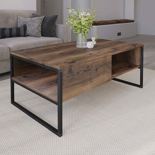 Rechteckiger Zentral Kaffeetisch Lawrence Holz Braun M105xL60xH46cm GP041-0048 1