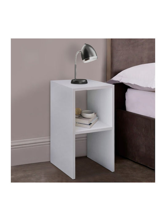 Tagore Wooden Bedside Table White 30x30x60cm