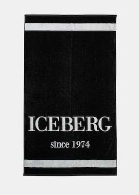 Iceberg Πετσέτα Θαλάσσης Μαύρη 180x100εκ.