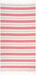 FMS Beach Towel Cotton Fuchsia with Fringes 180x90cm.