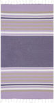 Aquablue Purple Cotton Beach Towel with Fringes 180x90cm