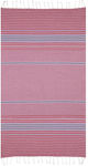 Aquablue Beach Towel Cotton Red with Fringes 180x90cm.