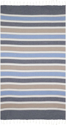 Aquablue Beach Towel Cotton Light Blue with Fringes 180x90cm.