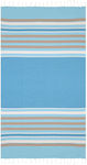 Aquablue Beach Towel Cotton Light Blue with Fringes 180x90cm.