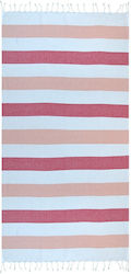 Aquablue Beach Towel Cotton Red with Fringes 180x90cm.