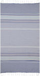 Aquablue Strandtuch Baumwolle Blau mit Fransen 180x90cm.