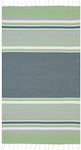 Aquablue Green Cotton Beach Towel with Fringes 180x90cm