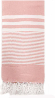 NODO Pink Cotton Beach Pareo with Fringes 180x95cm