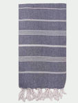 NODO Blue Cotton Beach Pareo with Fringes 180x95cm