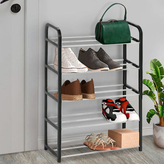 Plastică Suport pentru pantofi Confor cu 5 Rafturi Argintiu L50xW19xH65cm