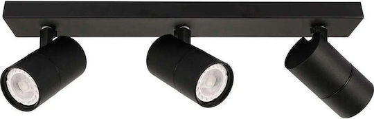 Italux Triple Spot with Socket GU10 in Black Color