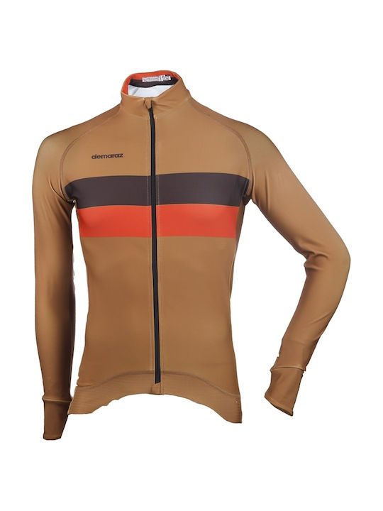 Demaraz Men's Long Sleeves Cycling Jersey Brown