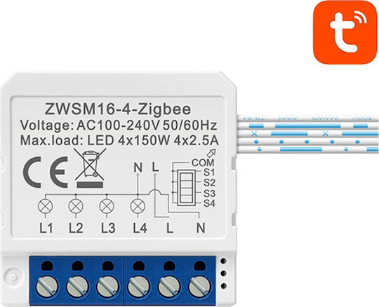 Avatto ZWSM16-W4 Intelligenter Schalter 4 Kanäle ZigBee 16A