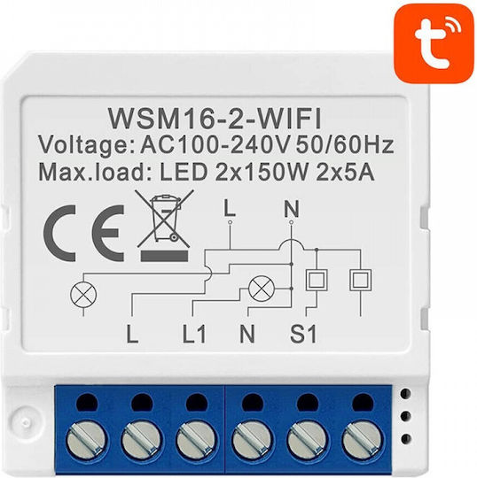 Avatto WSM16-W2 Smart Switch 2 Καναλιών Wi-Fi 5A