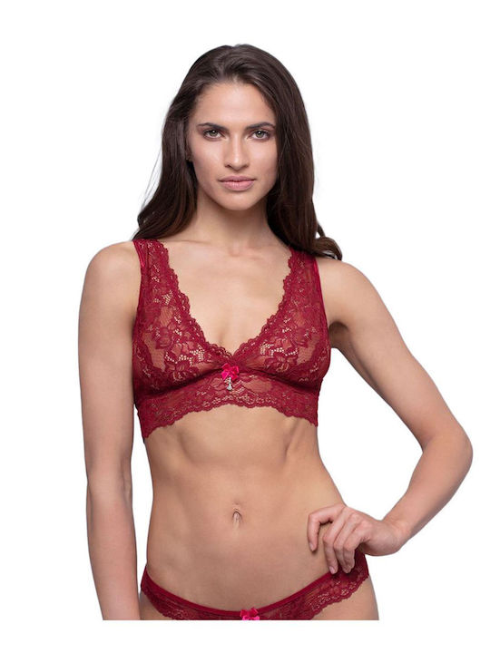 Milena by Paris Women's Bralette Bra Red