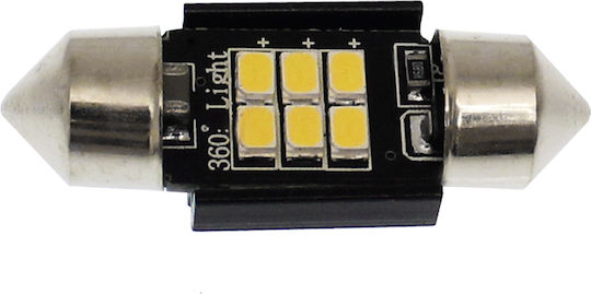 Carsun Λάμπα C5W LED 6000K Ψυχρό Λευκό 12V 1τμχ