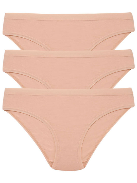 Berrak Γυναικεία Slip 3Pack Μπεζ
