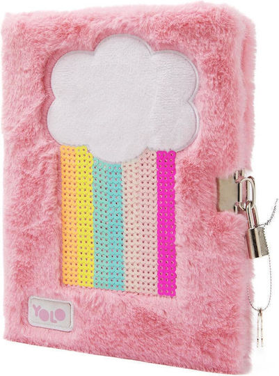 Yolo Rainbow Carnet A5 cu Lacăt Roz