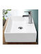 ECD Germany An der Wand montiert Aufgesetztes Waschbecken Keramik 51.5x36x13cm Weiß