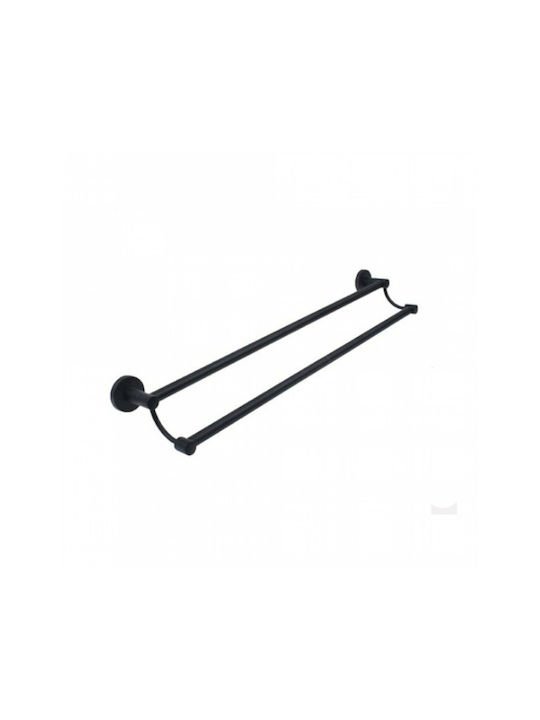 Πετσέτας Double Wall-Mounted Bathroom Rail Black