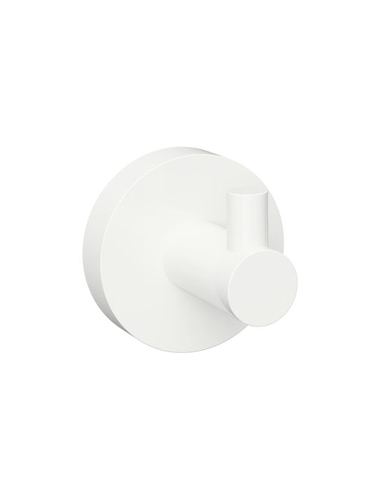 Bemeta Άγκιστρο Μπάνιου Μονό με Βίδες ​5.5x5.5cm Λευκό