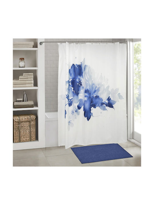 Lino Home Blume Duschvorhang 180x200cm Blau