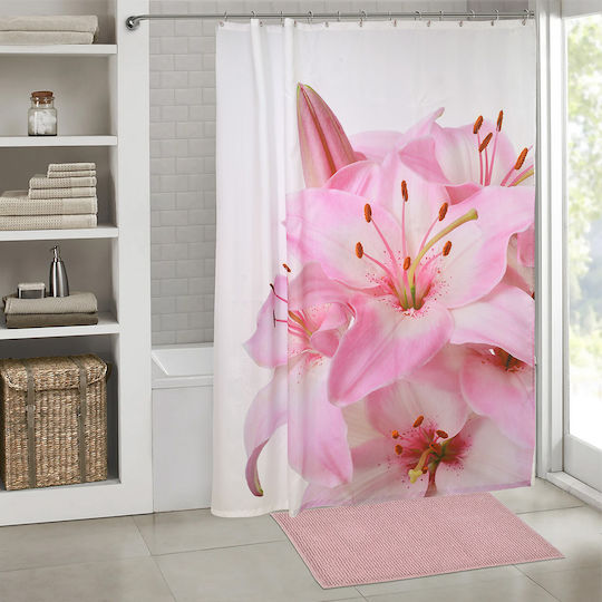 Lino Home Blossia Duschvorhang 180x200cm Rosa