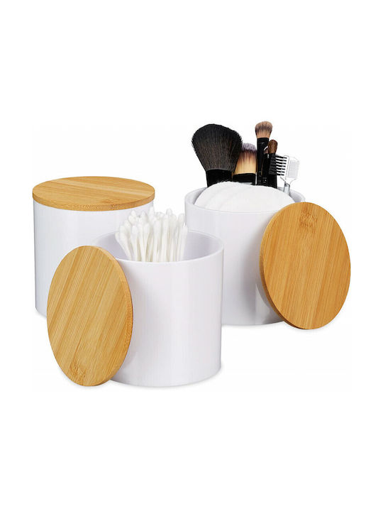 Relaxdays Badezimmer-Accessoire-Set Kunststoff Weiß 3Stück