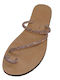 Flat Leather Women's Flat Sandals in Purple Color