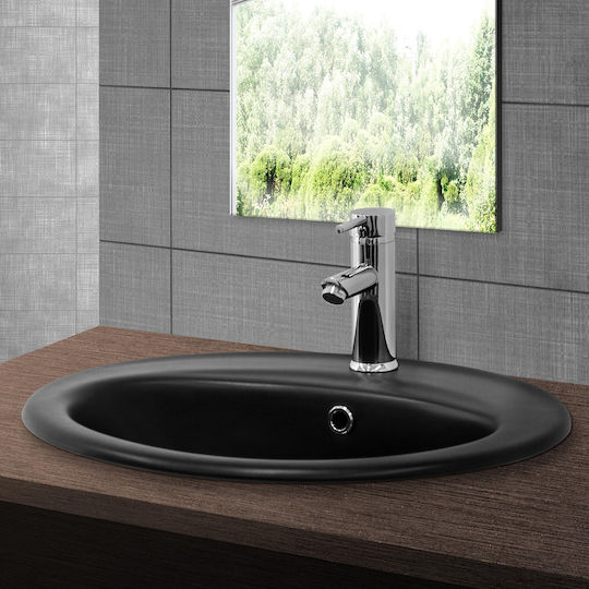 ML-Design Inset Sink Ceramic 57x48.5x19.5cm Black